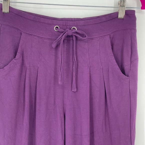 Athleta Sahaja Hi Rise Capri Pants Womens XS Purple Drawstring Loungewear Jogger - Picture 4 of 9